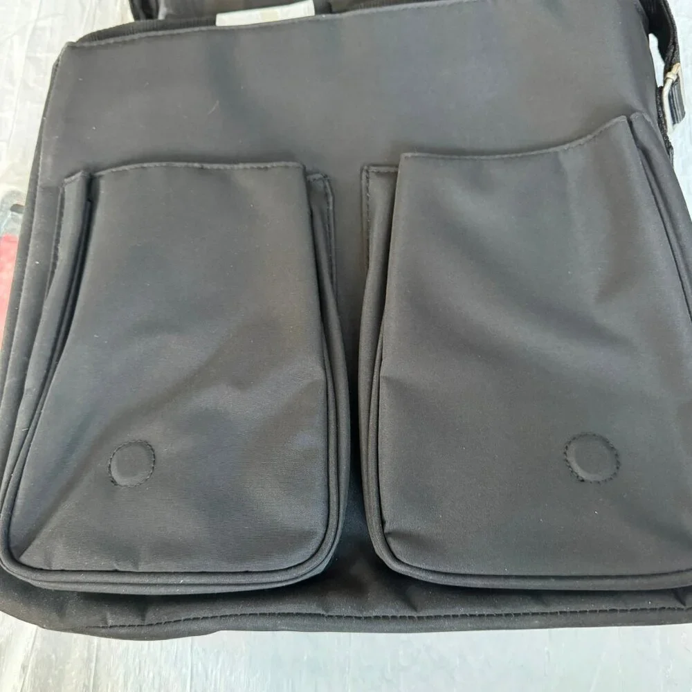Coty Black Laptop or Messenger Bag fits up to 13 inch laptop with 2 pockets NEW